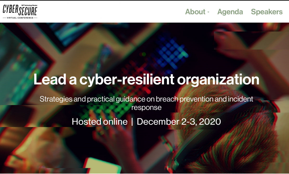 Cybersecure 2020 website screen capture
